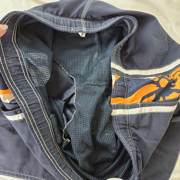 Speedo Navy and Orange Floral Swim Trunks - Picture 7 of 16